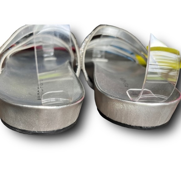 Marc Fisher • Silver Rhinestone Strappy Slide Sandal •Size 7.5 - Picture 5 of 9